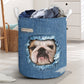 Bulldog Jean Pattern Laundry Basket For Room Home Organizer