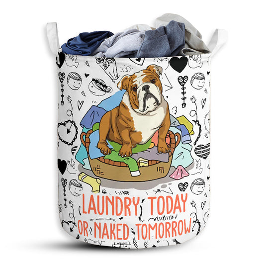 Small Size Bulldog Love Pattern Laundry Basket For Bathroom Bedroom Storage