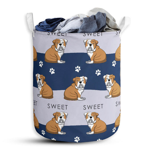 Small Size Bulldog Sweet Cute Style Laundry Basket For Bathroom Bedroom Storage