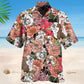 Floral Bulldog Hawaiian Shirt For Coastal Travel, Casual Events, And Comfortable Summer Wear
