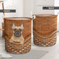 Bulldog Rattan Texture Laundry Basket For Nursery Dorm And Home Storage
