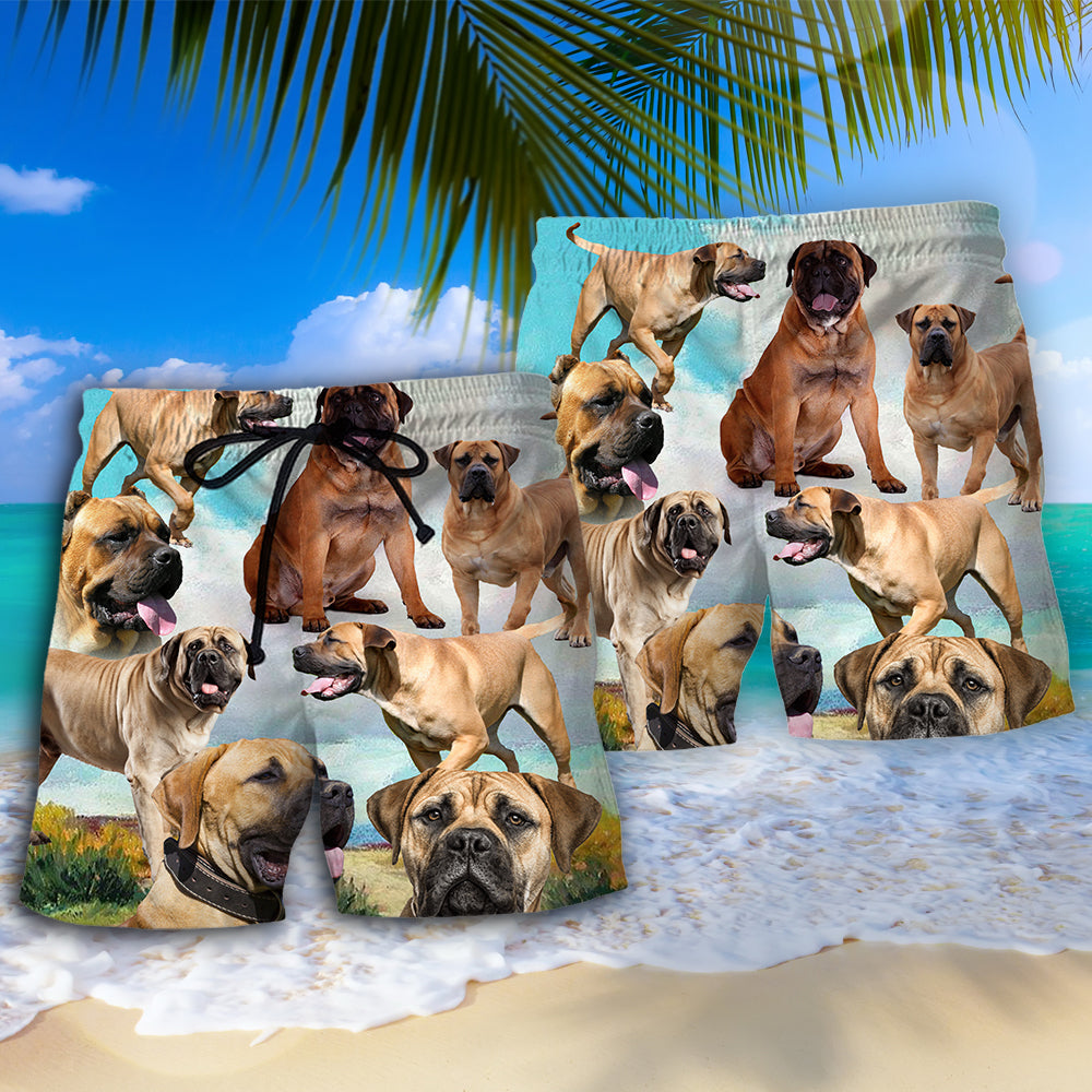 Bullmastiff Lovely Dog Portrait Beach Shorts For Warm Weather Travel And Everyday Comfort