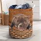 Bully Dog Rattan Texture Laundry Basket For Room Home Organizer