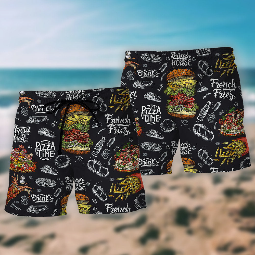 Burger House Food Lover Beach Shorts For Resort Travel And Thoughtful Summer Gifting