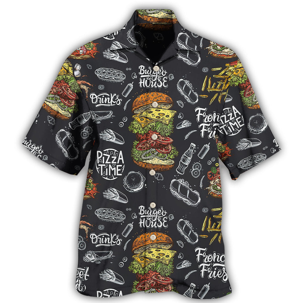 Burger House Food Hawaiian Shirt For Island Vacations, Resort Wear, And Relaxed Seasonal Style