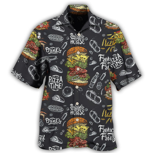 Burger House Food Hawaiian Shirt For Island Vacations, Resort Wear, And Relaxed Seasonal Style