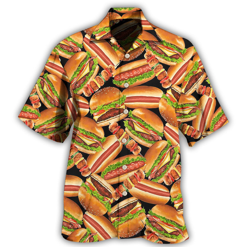 Burger Food Humor Hawaiian Shirt For Beach Days, Summer Outings, And Thoughtful Gift Giving