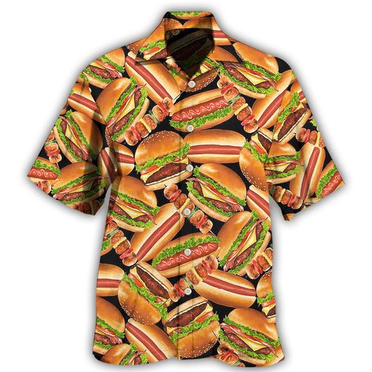 Burger Food Humor Hawaiian Shirt For Beach Days, Summer Outings, And Thoughtful Gift Giving