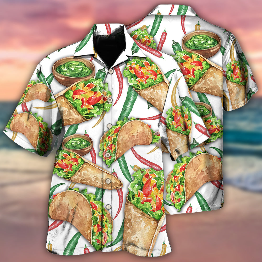 Burritos Creative Pattern Hawaiian Shirt For Tropical Holidays, Outdoor Gatherings, And Everyday Comfort