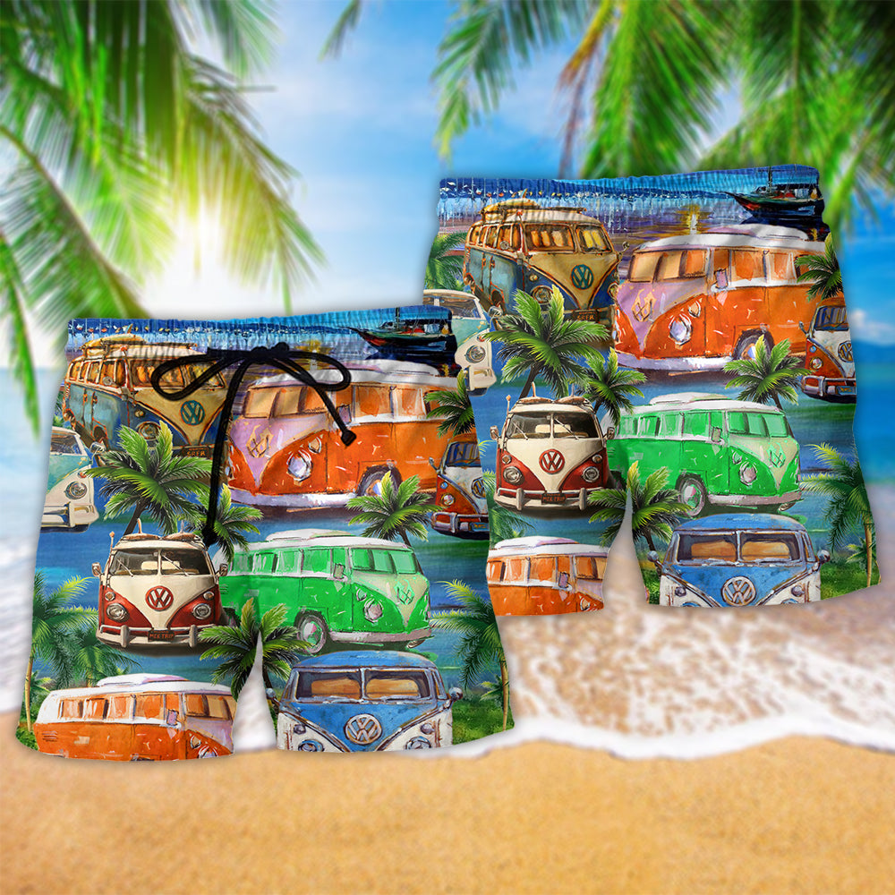 Celebration Tan Lines Bus Beach Shorts Pattern Detail For Poolside Fun And Comfortable Daily Wear