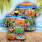 Bus And Tropical Beach Hawaiian Shirt With Detailed Graphic For Tropical Holiday Resort Parties And Everyday Style