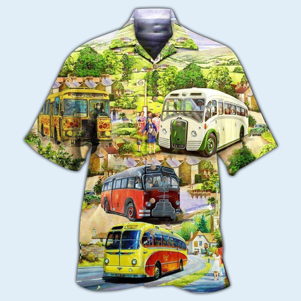 Bus Driver Great Again Field Hawaiian Shirt Artwork View For Weekend Travel And Beach Style