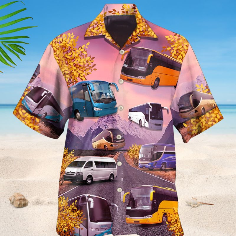 Bus Driver Purple Hawaiian Shirt For Coastal Travel, Casual Events, And Comfortable Summer Wear
