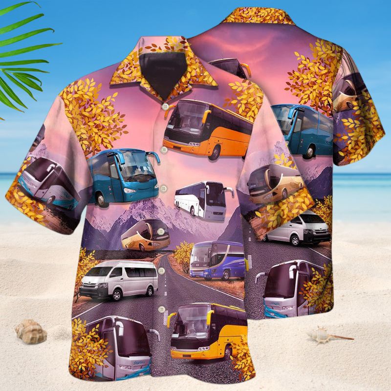 Bus Driver Purple Hawaiian Shirt For Coastal Travel, Casual Events, And Comfortable Summer Wear