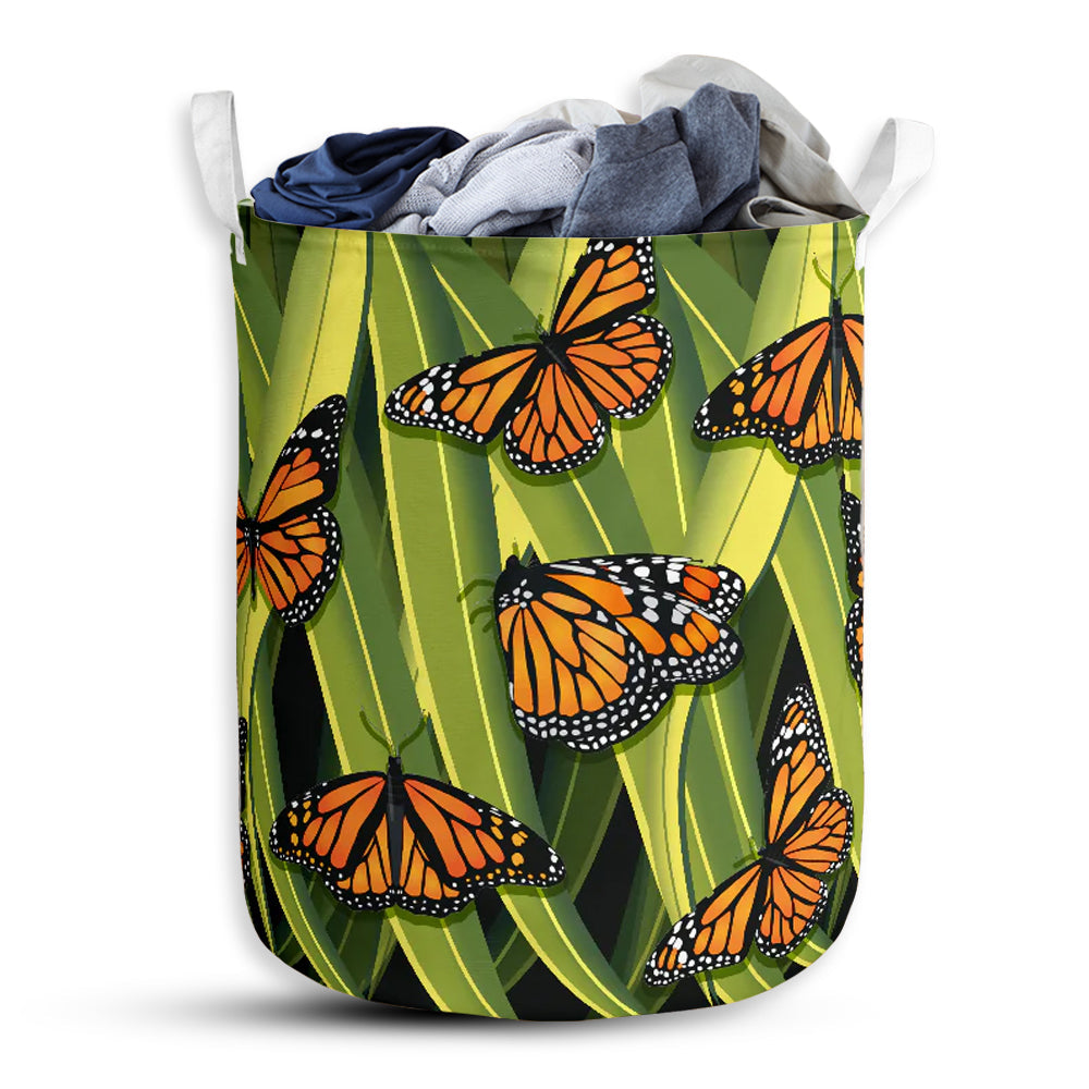 Small Size Butterfly Art Gourds Style Laundry Basket For Bathroom Bedroom Storage
