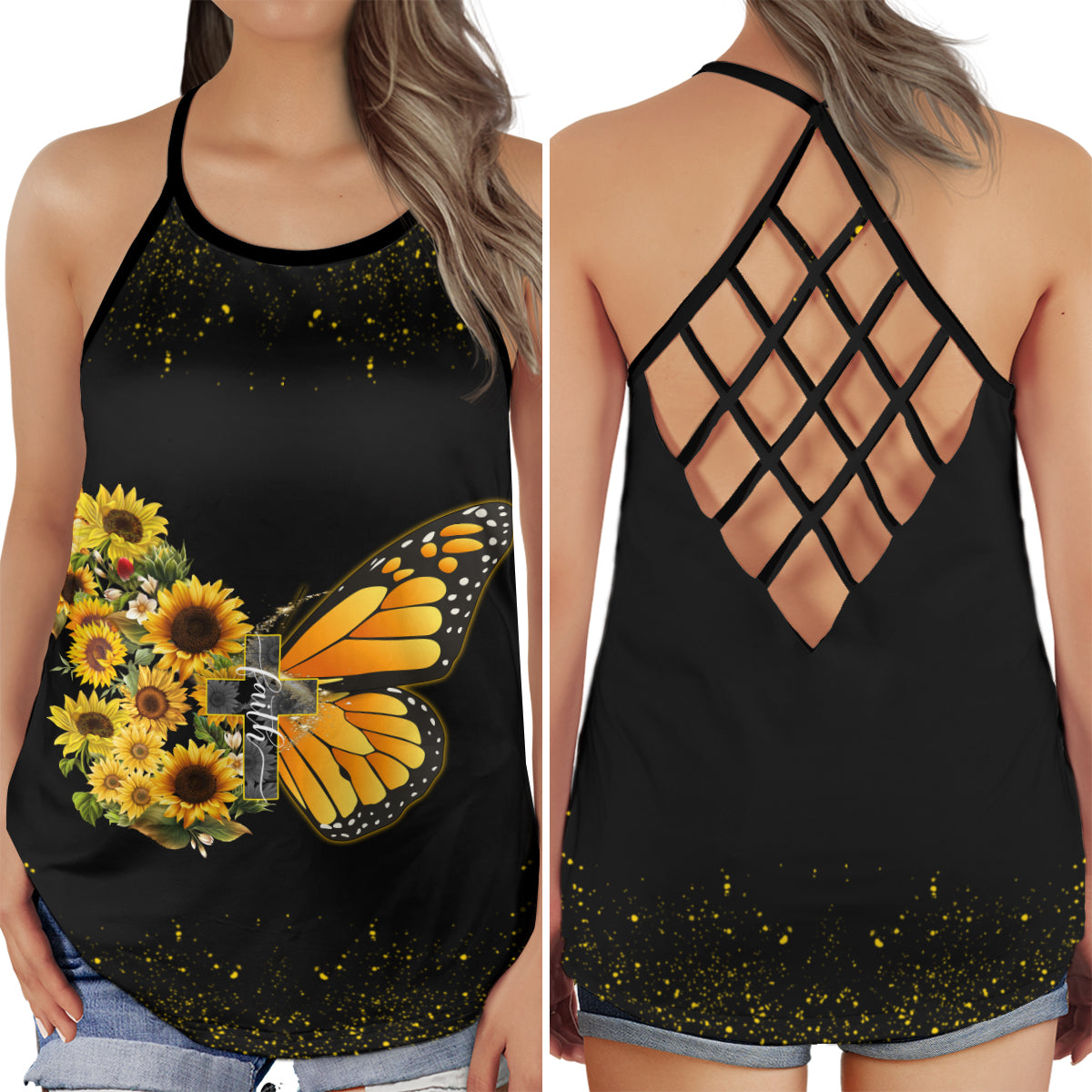 Butterfly Everyday Beauty Love Hollow Tank Top For Yoga Practice And Summer Outings