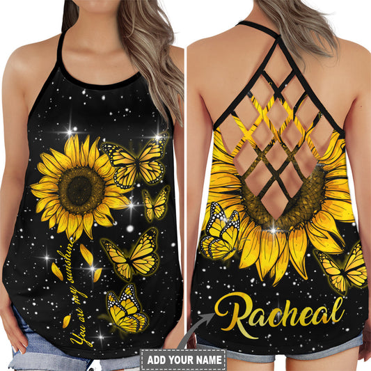 Butterfly Floral Everyday Beauty Nature Hollow Tank Top For Yoga Practice And Summer Outings