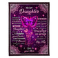 Butterfly Consider Big Hug Daughter Gift Flannel Blanket For Cozy Bedroom Sofa Decor