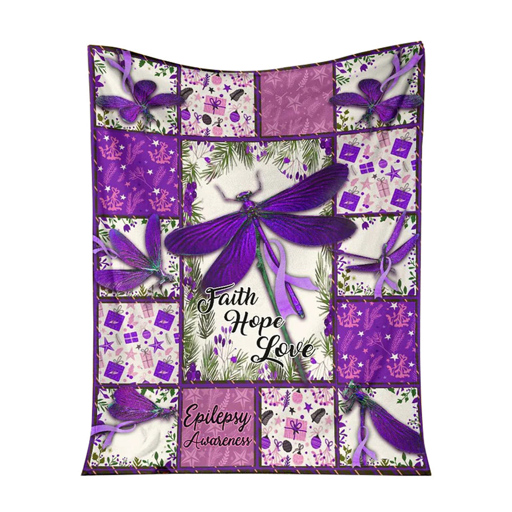 Epilepsy Awareness Butterfly Flannel Blanket For Cozy Bedroom Sofa Decor