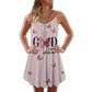 Butterfly Faith God Is Good All Time V-Neck Sleeveless Cami Dress For Summer Events And Colorful Daily Fashion