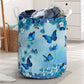 Butterfly Flower Blue Colorful Laundry Basket For Room Home Organizer