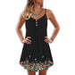 Butterfly Flower Classic V-Neck Sleeveless Cami Dress For Summer Events And Colorful Daily Fashion