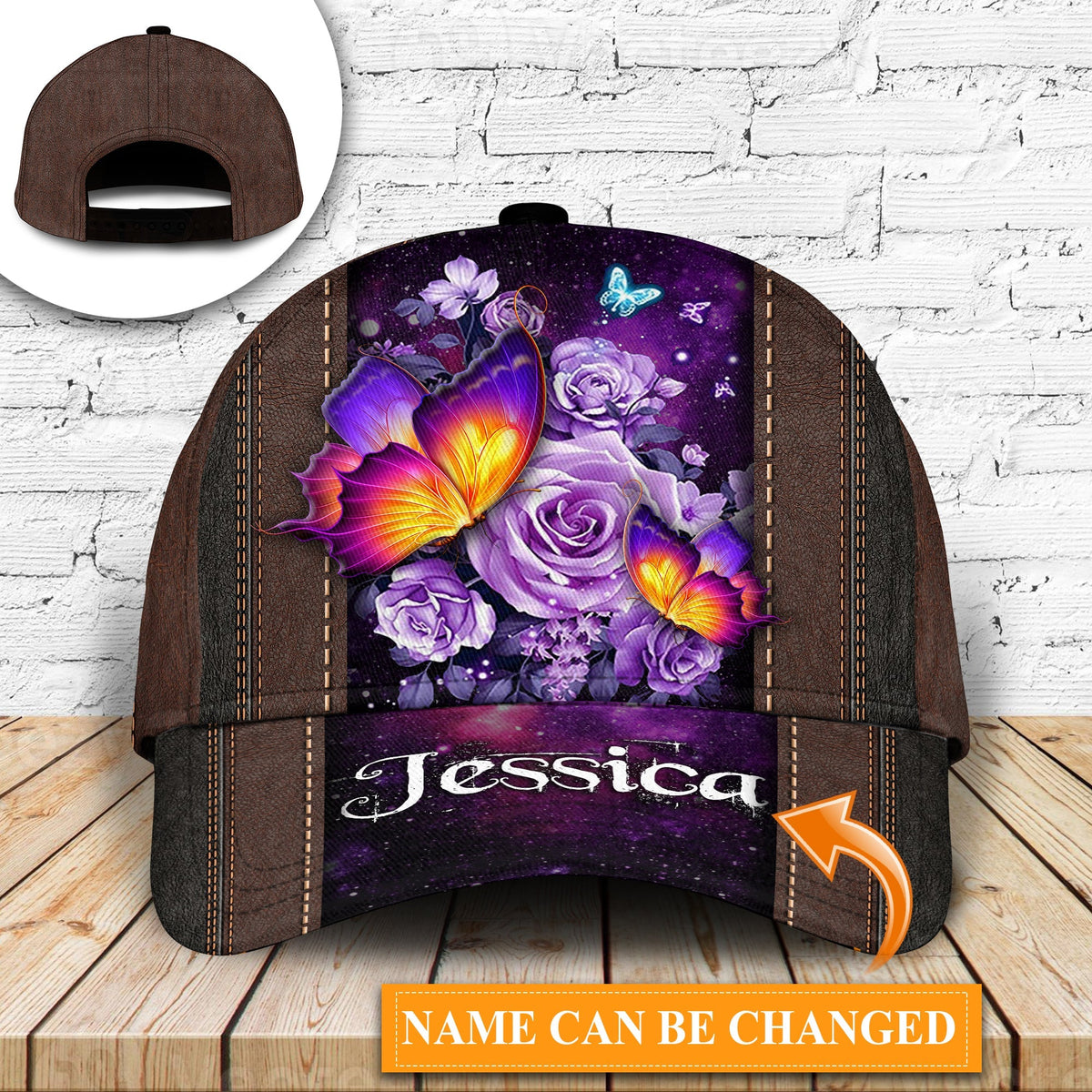 Purple Butterfly Floral Personalized Classic Cap For Beach Travel Outdoor Events And Relaxed Casual Wear