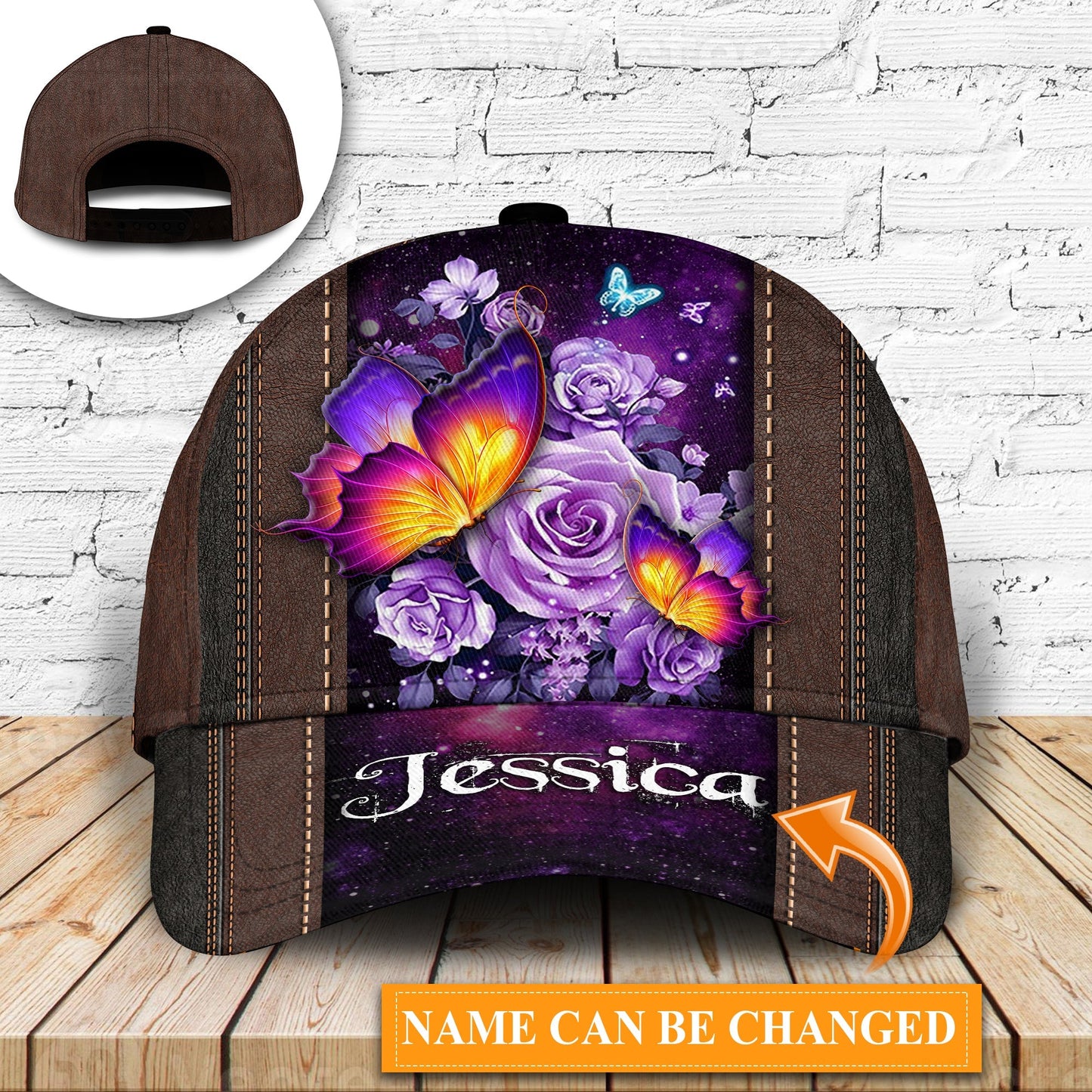Purple Butterfly Floral Personalized Classic Cap For Beach Travel Outdoor Events And Relaxed Casual Wear