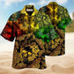 Butterfly Golden Skull Hawaiian Shirt For Creative Adventures, Beach Travel, And Bold Warm Weather Wear