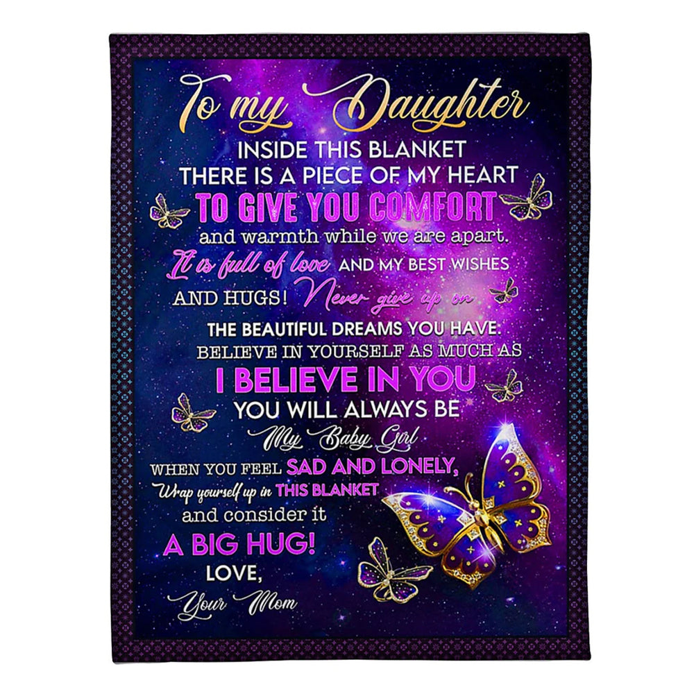 Butterfly I Believe In You Mom To Daughter Flannel Blanket For Cozy Bedroom Sofa Decor
