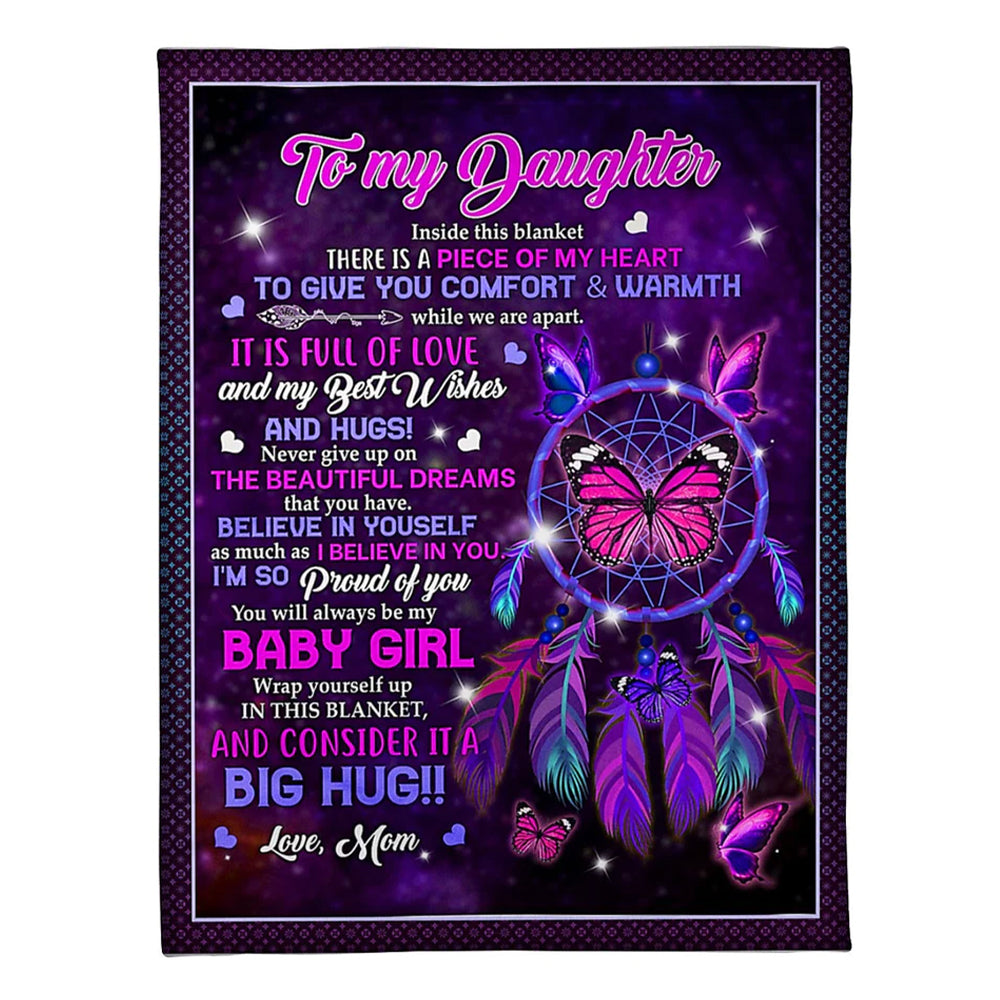Butterfly It Is Full Of Love Daughter Gift Flannel Blanket For Cozy Bedroom Sofa Decor