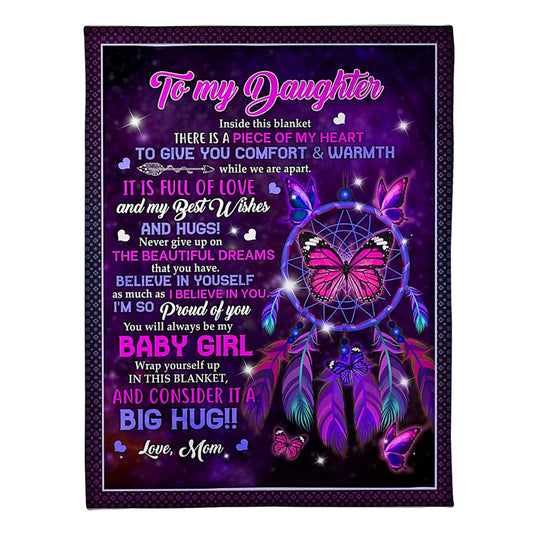 Butterfly It Is Full Of Love Daughter Gift Flannel Blanket For Cozy Bedroom Sofa Decor