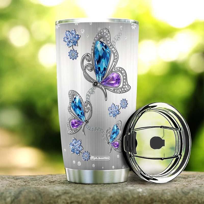 Butterfly Jewelry Personalized 20 Oz Tumbler For Coffee Travel And Daily Drinks