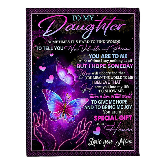 Butterfly Lover How Valuable And Precious You Are To Me Flannel Blanket For Cozy Bedroom Sofa Decor