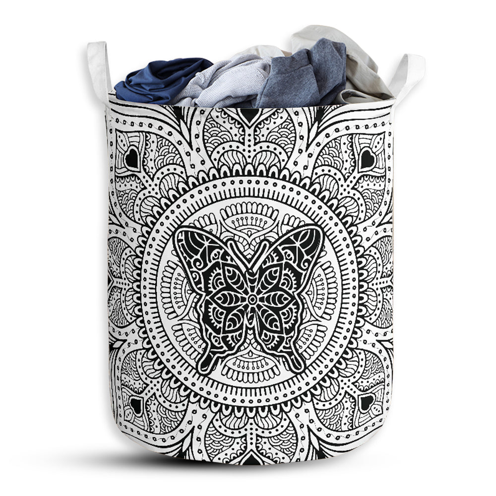 Small Size Butterfly Mandala Basic Lover Laundry Basket For Bathroom Bedroom Storage