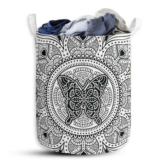 Small Size Butterfly Mandala Basic Lover Laundry Basket For Bathroom Bedroom Storage