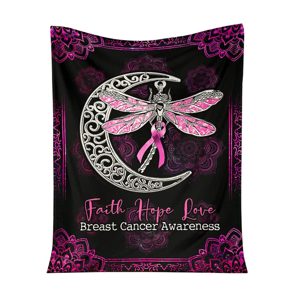 Breast Cancer Awareness Butterfly Flannel Blanket For Cozy Bedroom Sofa Decor