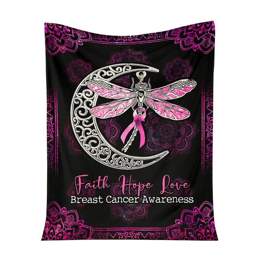 Breast Cancer Awareness Butterfly Flannel Blanket For Cozy Bedroom Sofa Decor