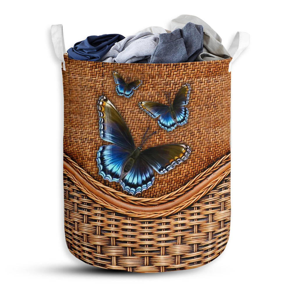 Small Size Butterfly Rattan Texture So Amazing Laundry Basket For Bathroom Bedroom Storage