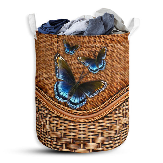 Small Size Butterfly Rattan Texture So Amazing Laundry Basket For Bathroom Bedroom Storage