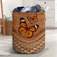 Butterfly Rattan Texture Laundry Basket For Room Home Organizer