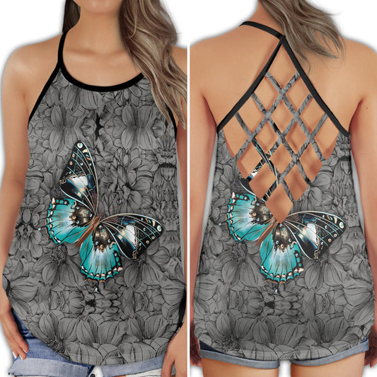 Butterfly Glow In The Dark Magic Hollow Tank Top For Yoga Practice And Summer Outings