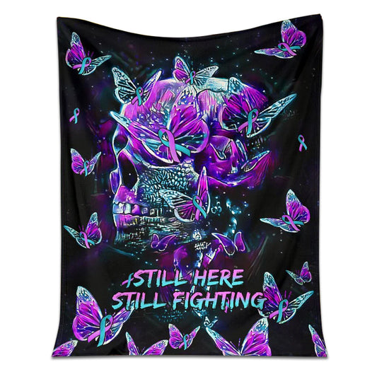 Hope Awareness Butterfly Flannel Blanket For Cozy Bedroom Sofa Decor