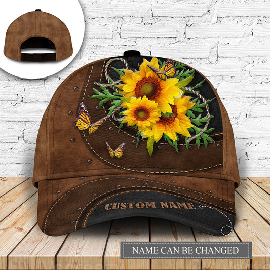 Butterfly Sunflower Sunshine Personalized Classic Cap For Summer Outings Festivals And Relaxed Daily Wear