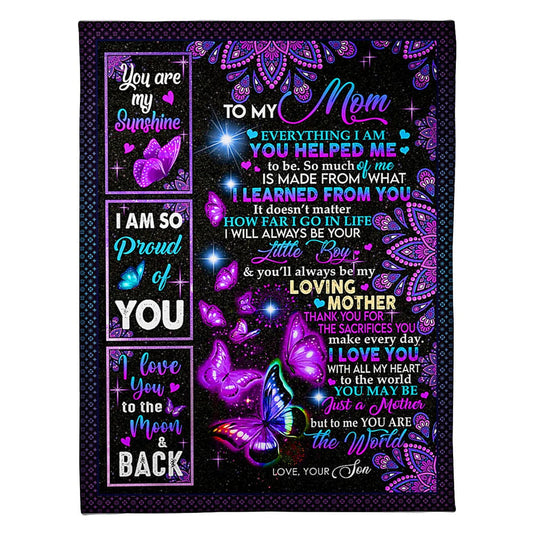 Butterfly To Me You Are The World Flannel Blanket For Cozy Bedroom Sofa Decor