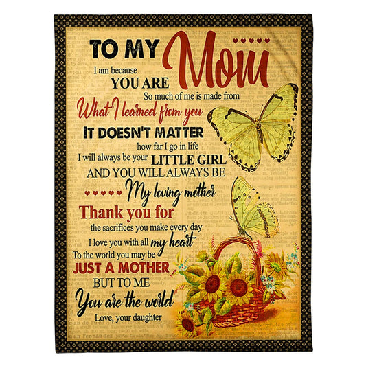 Butterfly To Me You Are Wonderful Flannel Blanket For Cozy Bedroom Sofa Decor