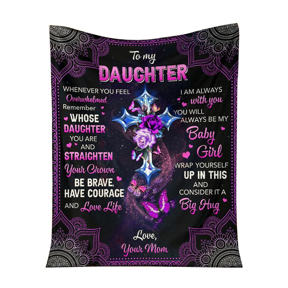 Butterfly To My Daughter Christian Flannel Blanket For Cozy Bedroom Sofa Decor