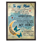 Butterfly To My Mother My Mom My Hero Flannel Blanket For Cozy Bedroom Sofa Decor