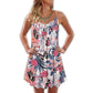 Butterfly Tropical Colorful V-Neck Sleeveless Cami Dress For Beach Festivals And Comfortable Summer Outfits