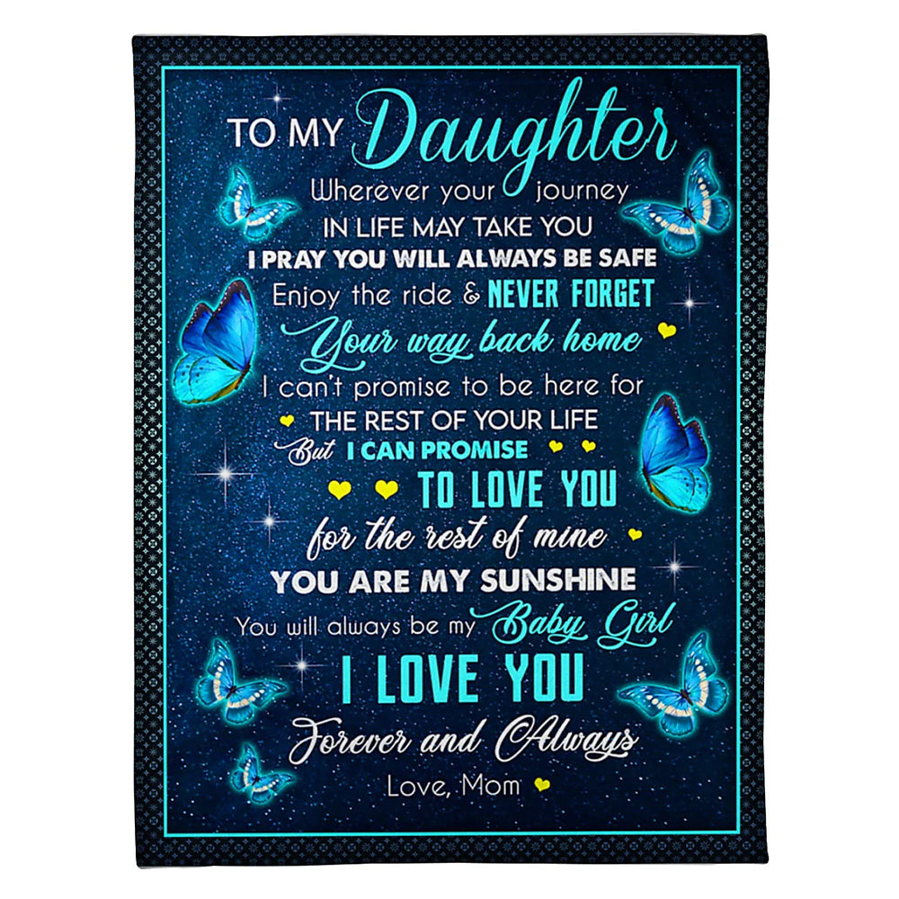 Butterfly Wherever Your Journey In Life Flannel Blanket For Cozy Bedroom Sofa Decor